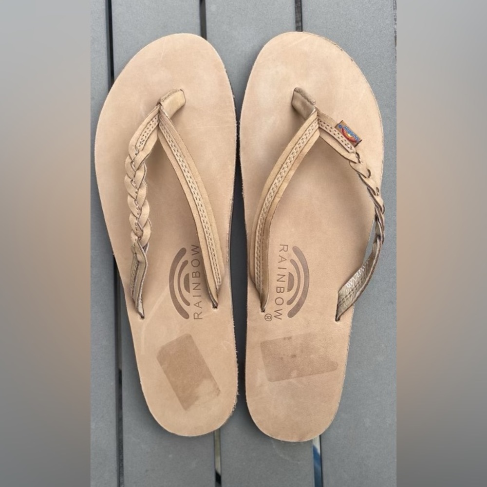 Rainbow flip flops